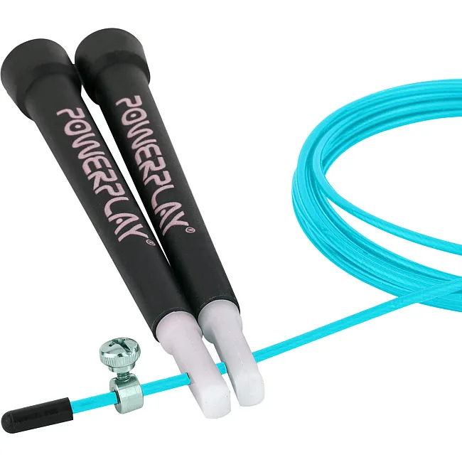 Скоростная скакалка POWERPLAY 4202 Ultra Бирюзовая (2,9м)