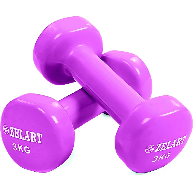 Гантели для фитнеса виниловые ZELART Beauty TA-5225-3 (Светло-фиолетовый)