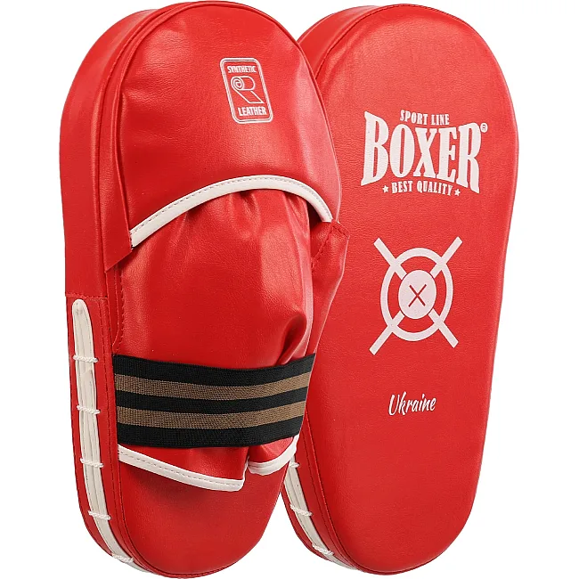 Лапа боксерская прямая тренировочная удлиненная BOXER NEW 2008-N (Красный)