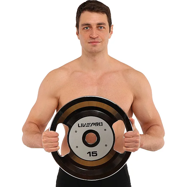 Блины диски стальные 2 Handle металлическая втулка LiveUp LP8338-15 ø51мм 15кг