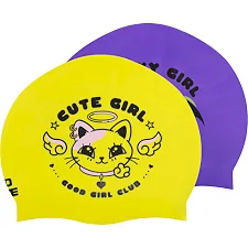 Двухсторонняя шапочка для плавания силиконовая для взрослых MADWAVE Cuties reversible M055432 (Фиолетовый-салатовый)