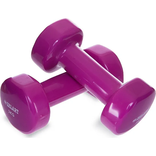 Гантели для фитнеса виниловые ZELART Beauty TA-5225-3 (Черный)