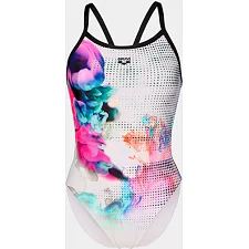 Купальник закрытый для женщин Arena AIRBRUSH SWIMSUIT CHALLENGE BA белый, черный, мультицвет