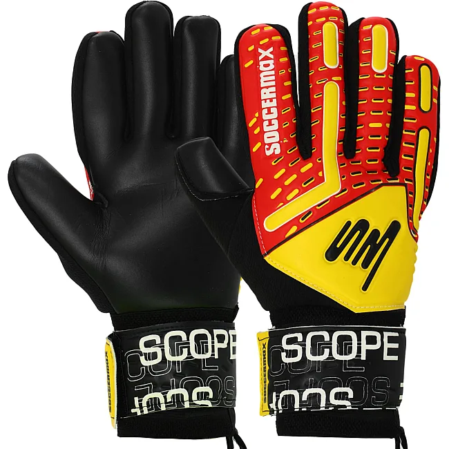Вратарские перчатки
 профессиональные с защитой пальцев SOCCERMAX GK-4321
 7-11 (Желтый-красный)
