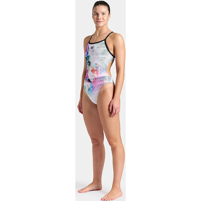 Купальник закрытый для женщин Arena AIRBRUSH SWIMSUIT CHALLENGE BA белый, черный, мультицвет