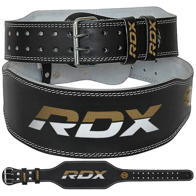Пояс для тяжелой атлетики RDX 6 кожаный Black Gold