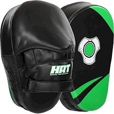 Лапа боксерская изогнутая тренировочная PU HARD TOUCH BO-4251 19x5x25см 2штуки (Черный-зеленый)