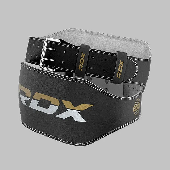 Пояс для тяжелой атлетики RDX 6 кожаный Black Gold