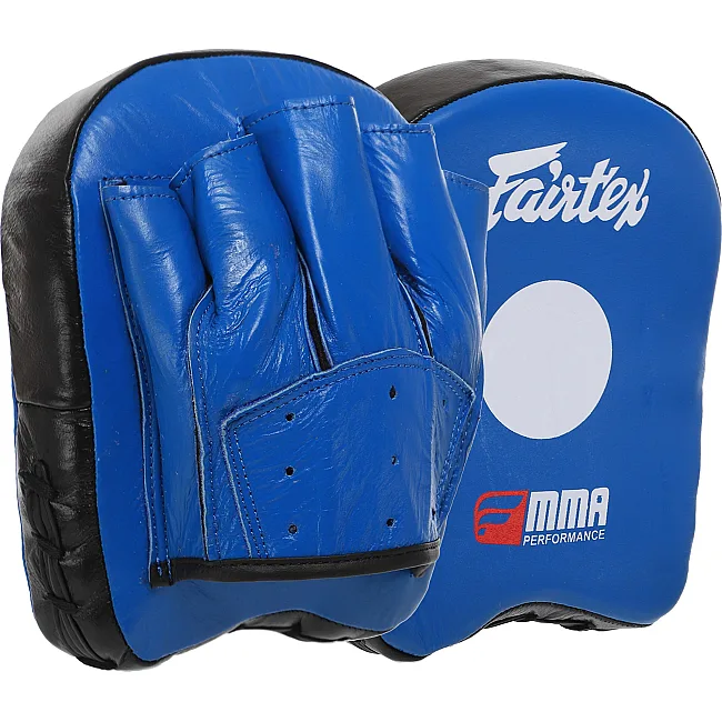 Мини-лапа боксерская изогнутая тренировочная кожа FAIRTEX BO-3356 17x20x7см 2штуки (Синий)