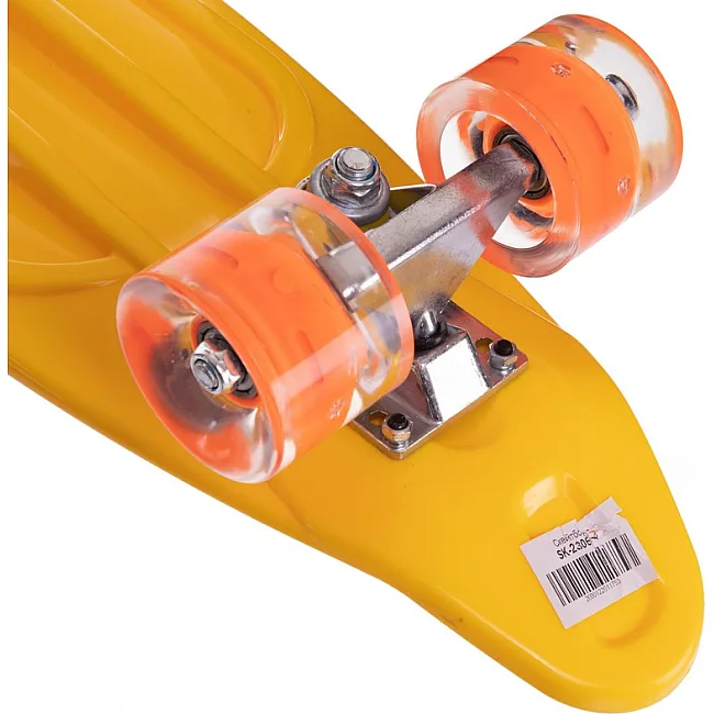 Пенні борд Penny Board круїзер пластиковий з колесами, що світяться, і ручкою для перенесення 24