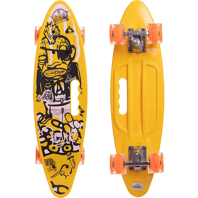 Пенні борд Penny Board круїзер пластиковий з колесами, що світяться, і ручкою для перенесення 24