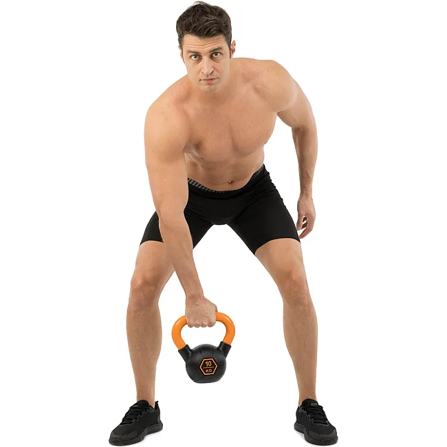 Гиря тренировочная цельная
 с окрашенной ручкой LiveUp Urethane competition kettlebell UAZE5336-10 вес 10кг