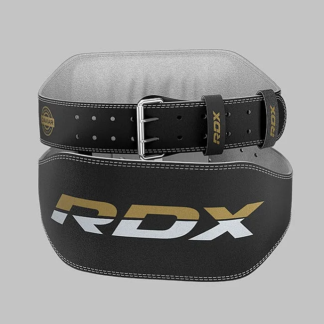 Пояс для тяжелой атлетики RDX 6 кожаный Black Gold