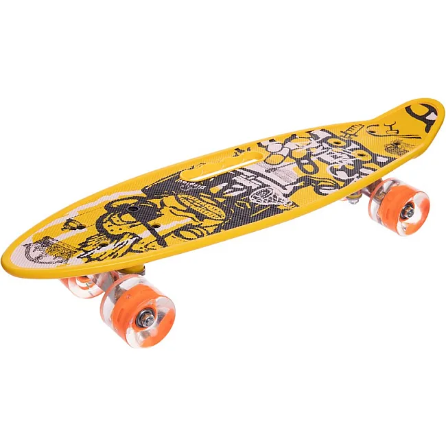 Пенні борд Penny Board круїзер пластиковий з колесами, що світяться, і ручкою для перенесення 24