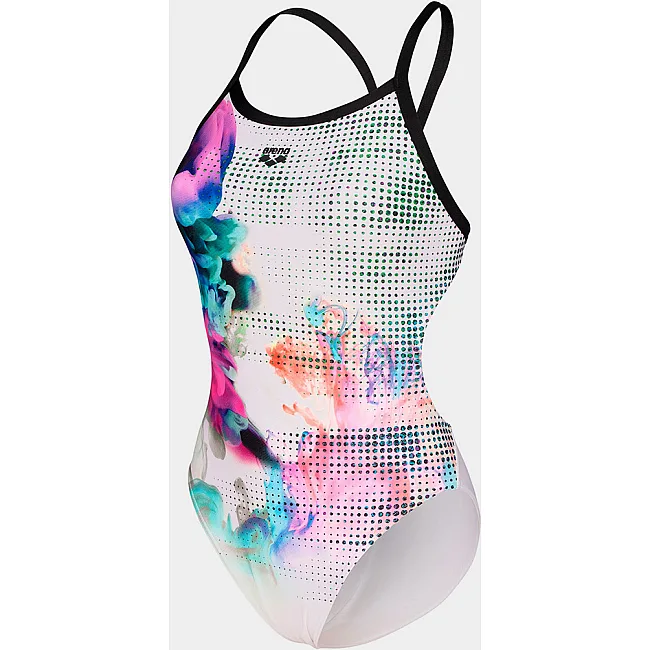 Купальник закрытый для женщин Arena AIRBRUSH SWIMSUIT CHALLENGE BA белый, черный, мультицвет