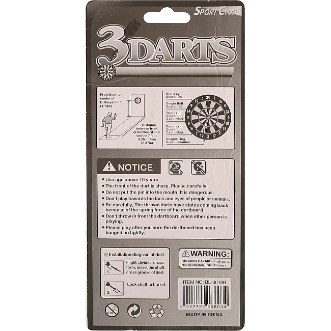 Дротики для дартса
 каплевидные BAILI
 BL-3018B 16гр 3шт