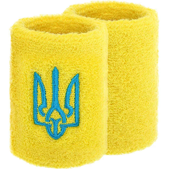 Спортивный напульсник впитывающий влагу Герб Украины BC-9280 1шт (Желтый)