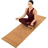 Коврик для йоги Пробковый каучуковый двухслойный Yoga mat RECORD
 FI-7156-1 183x61мx0.4cм с принтом Марш Слонов