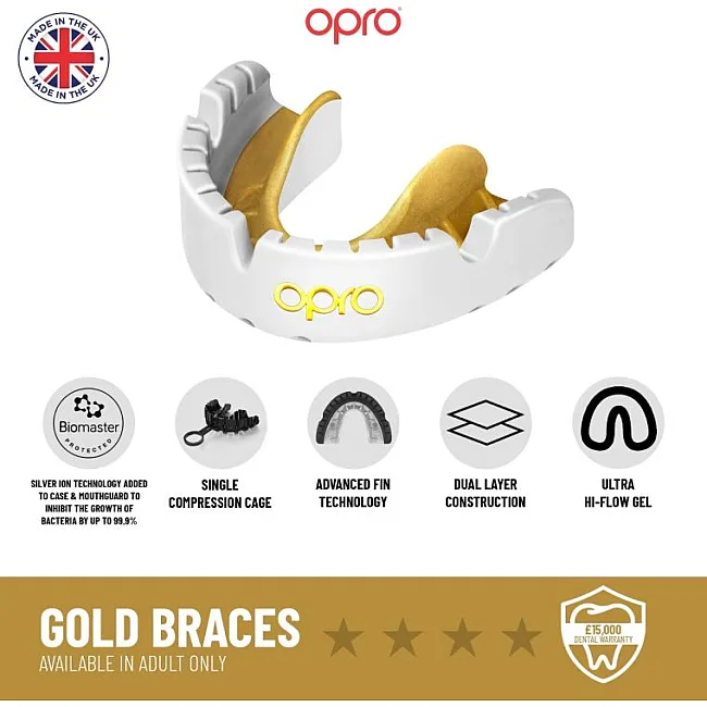 Капа для бокса OPRO GEN5 Gold Braces Black Gold