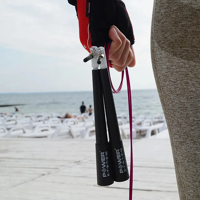 Скоростная скакалка POWER SYSTEM PS-4033 Crossfit Red (2,8м)