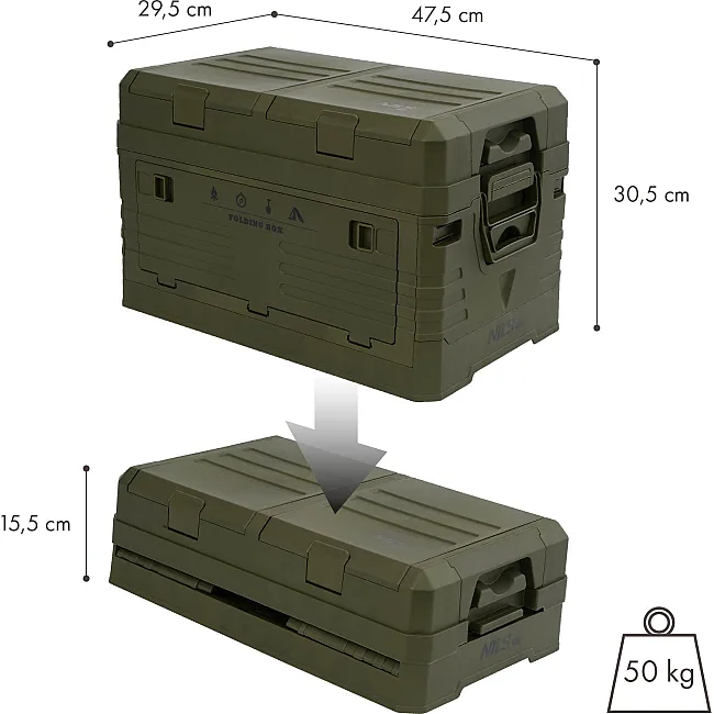 Ящик складной NILS CAMP NCB4003 42 л, зеленый