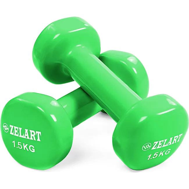 Гантели для фитнеса виниловые ZELART Beauty TA-5225-1_5 (Салатовый)