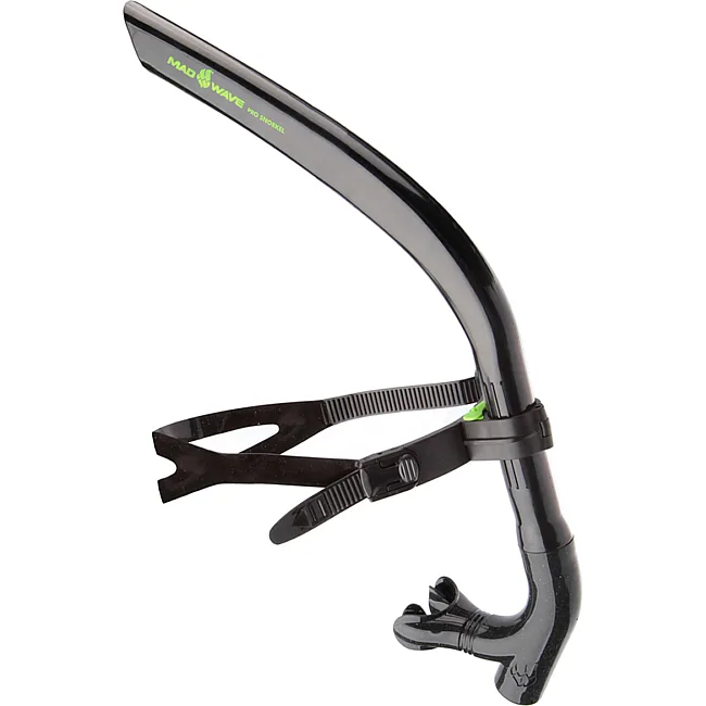 Трубка фронтальная дыхательная для плавания MADWAVE PRO SNORKEL M077301 (Черный)
