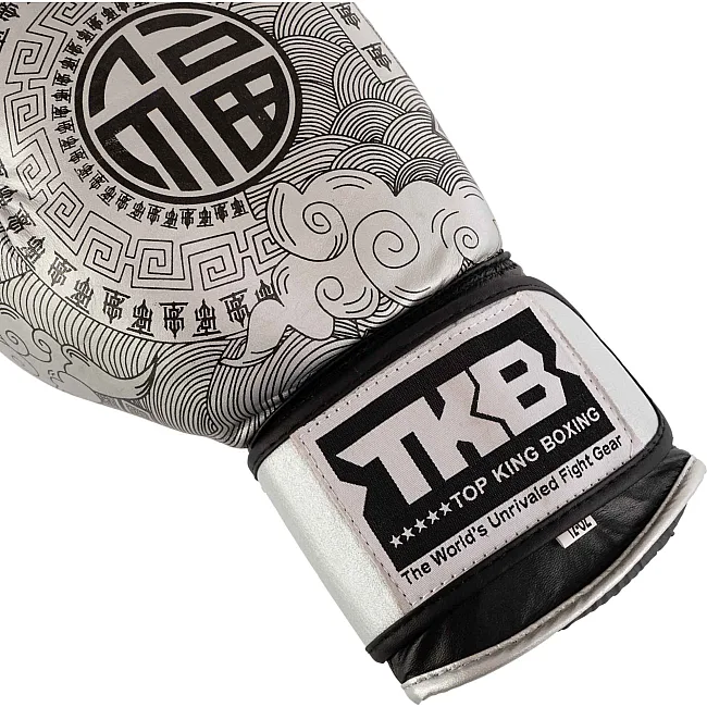 Перчатки для бокса кожа TOP KING GCT01 (Черный-серебряный)