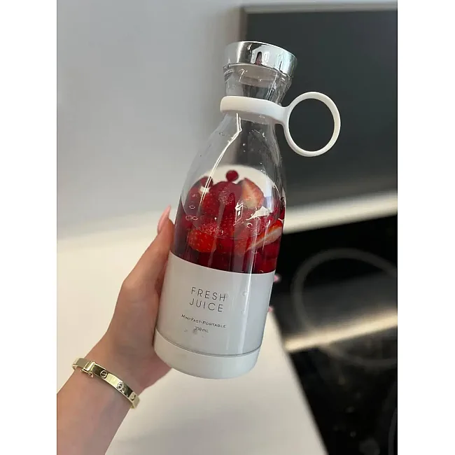 Портативный беспроводной мини блендер для полосы Prime Sport FRESH JUICE 350 мл, белый