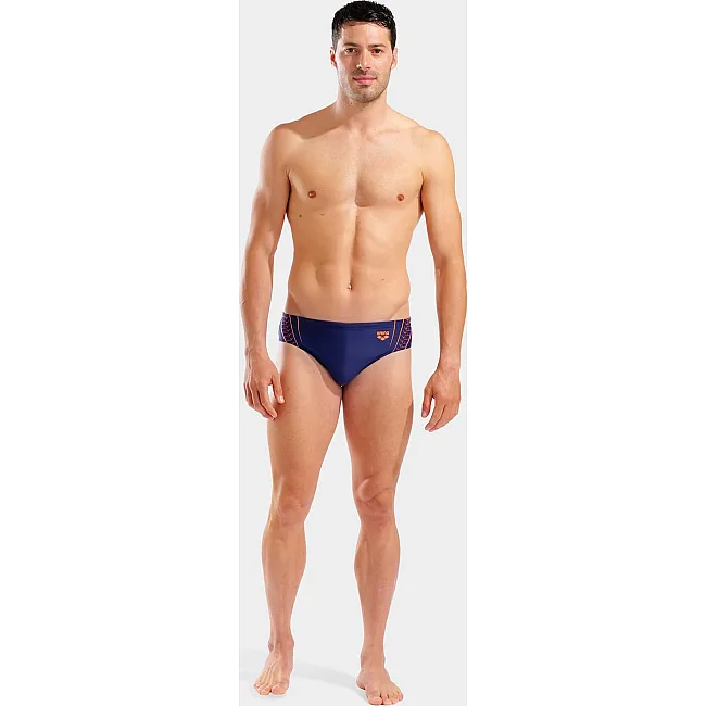 Плавки-слепы для мужчин Arena DOUBLE GRAPHIC SWIM BRIEFS темно-синий, оранжевый (для мужчин)