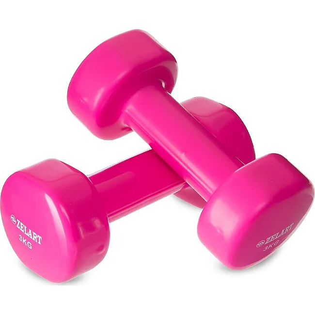 Гантели для фитнеса виниловые ZELART Beauty TA-5225-3 (Черный)