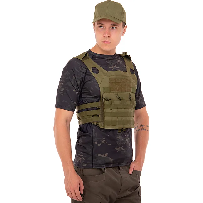 Плитоноска для бронепластин с системой MOLLE MILITARY RANGERS ZK-28 (Оливковый)