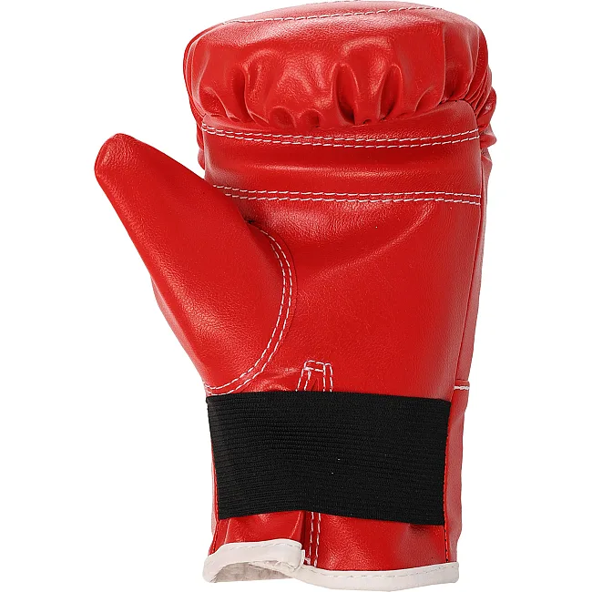 Перчатки снарядные-блинчики для бокса искусственная кожа BOXER 2015 (Красный-черный)