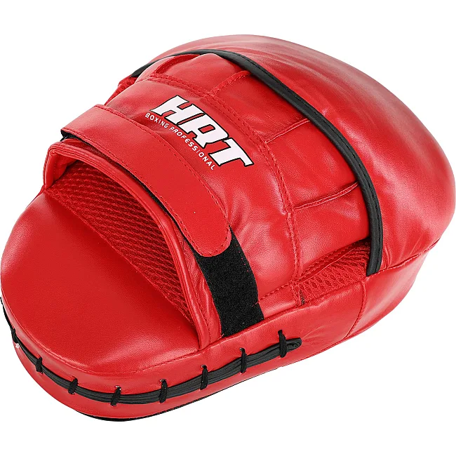 Лапа боксерская изогнутая тренировочная PU HARD TOUCH BO-4251 19x5x25см 2штуки (Красный-черный)