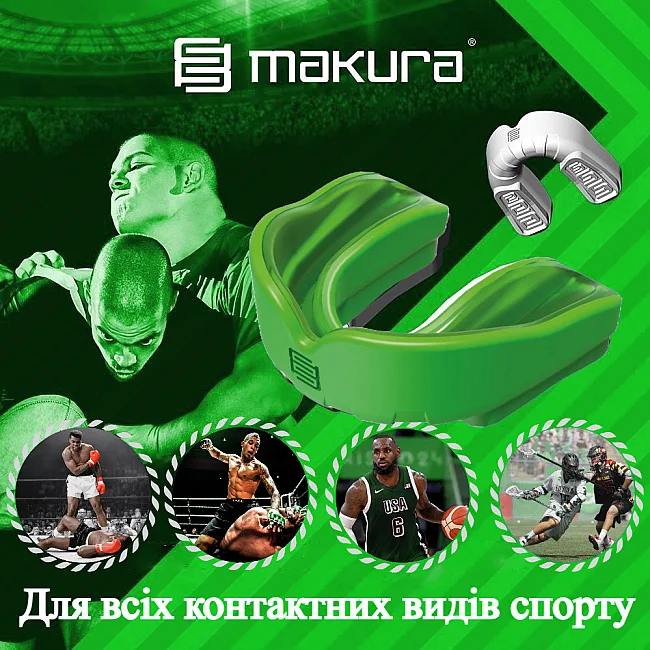 Капа для бокса MAKURA Ignis взрослая (возраст 11+) Green/Green (art.6017514067)