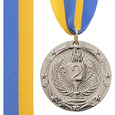 Медаль спортивна зі стрічкою SP-SPORT BOWL C-6402 ø4,5см (Срібний)