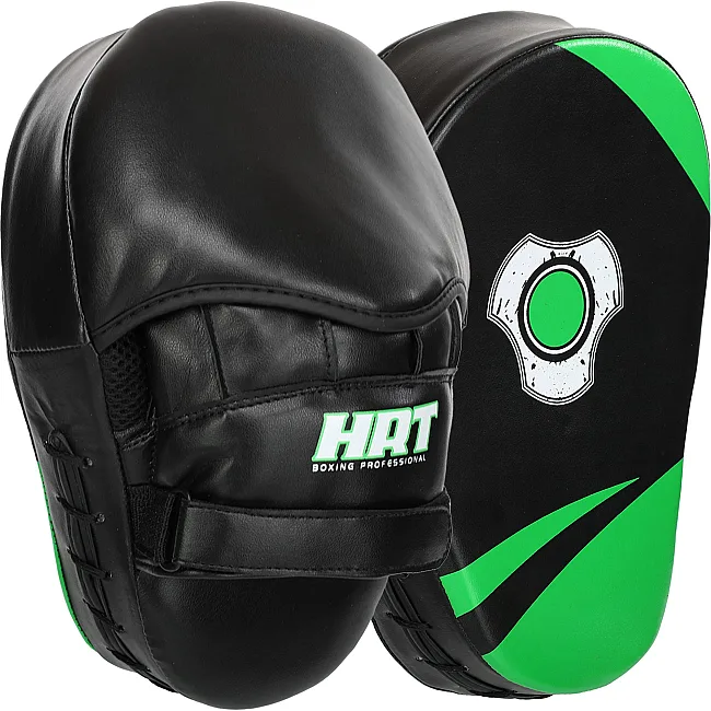 Лапа боксерская изогнутая тренировочная PU HARD TOUCH BO-4251 19x5x25см 2штуки (Красный-черный)