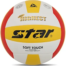 Волейбольний м'яч STAR NEW HIGHEST VB425-34 №5 PU-червоний (Білий-жовтий)