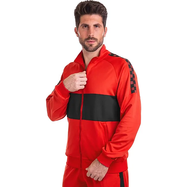 Спортивный костюм
 кофта на молнии и брюки LIDONG LD-6629 (Красный-черный)