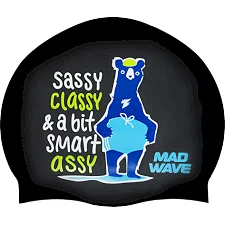 Шапочка для бассейна силиконовая юниорская MADWAVE Junior SMART ASSY M057002 (Черный)