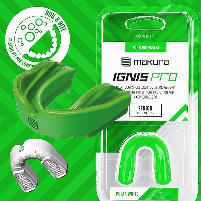 Капа для бокса MAKURA Ignis взрослая (возраст 11+) Green/Green (art.6017514067)
