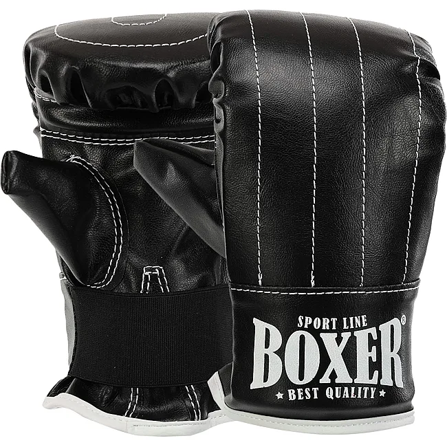 Перчатки снарядные
-блинчики для бокса искусственная кожа BOXER

 2015 (Черный)