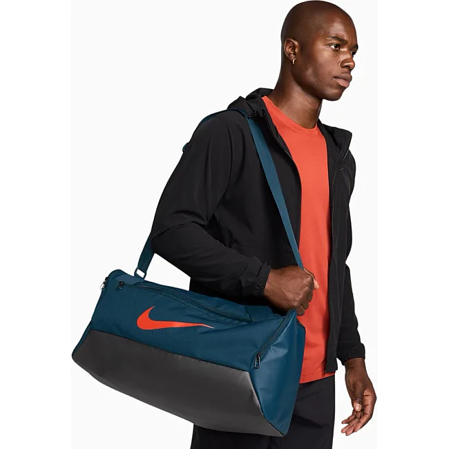 Спортивна сумка Nike NK BRSLA S DUFF - 9.5 41L темно-синій 51x28х28 см