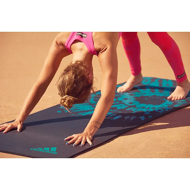 Коврик для йоги Adidas Tie-Dye Yoga Mat серый, голубой 183 х 61 х 1 см