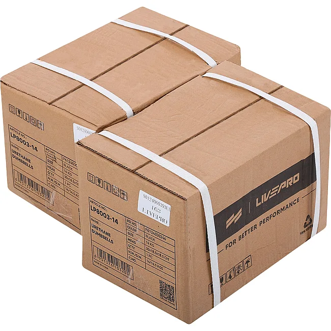 Гантели профессиональные
 с полиуретановым покрытием LiveUp LP8003-14 2шт по 14кг