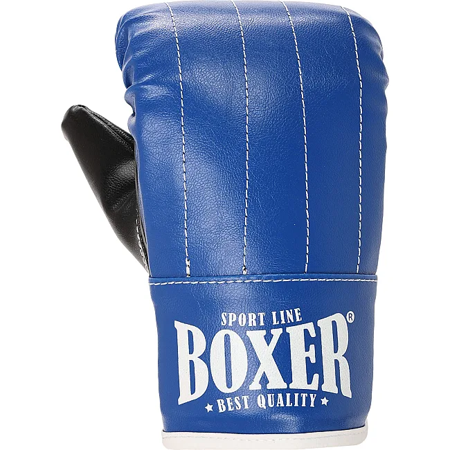 Перчатки снарядные-блинчики для бокса искусственная кожа BOXER 2015 (Красный-черный)