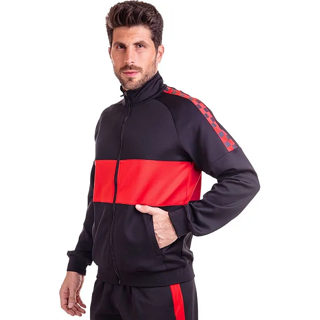 Спортивный костюм
 кофта на молнии и брюки LIDONG LD-6629 (Красный-черный)