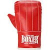 Перчатки снарядные-блинчики для бокса искусственная кожа BOXER 2015 (Красный-черный)