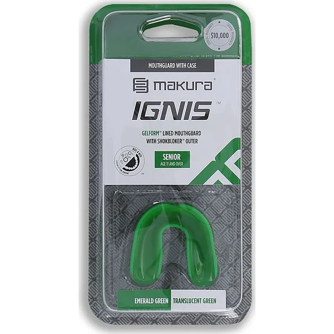 Капа для бокса MAKURA Ignis взрослая (возраст 11+) Green/Green (art.6017514067)
