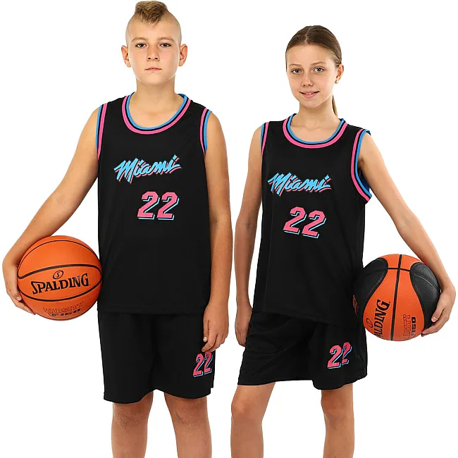 Детская баскетбольная форма
 NBA клуб Miami 22 BA-3769 (Черный-фуксия)